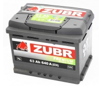 Аккумулятор ZUBR Premium 2022-23г. 6СТ-60  6СТ-63 A +прав (640 пуск) 2 242х175х190