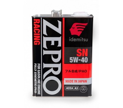 IDEMITSU моторное синт. ZEPRO Racing SN Fully Synthetic 5W-40 (4л) ЯПОНИЯ ПАО+эстеры
